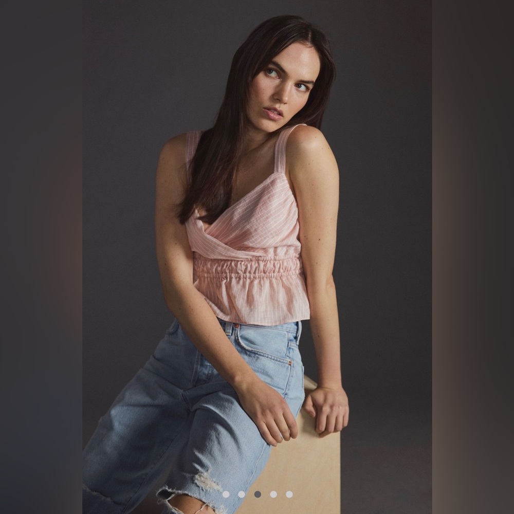NWT Anthropologie shirred peplum tank